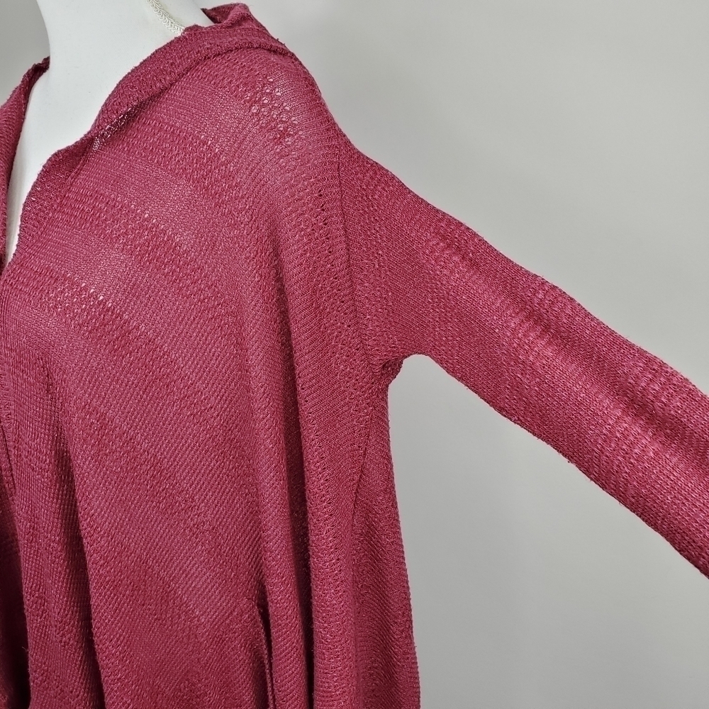 American Eagle Drape Hoodie Cardigan Hi Low Hem - Picture 5 of 13